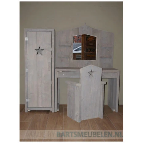 Kaptafel 2 Kaptafel 2 voor peuters en kleuters van 2-6 jaar gemaakt van steigerhout met grijze kleur