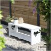 Steigerhout tuinbankje wit met hart Anouk