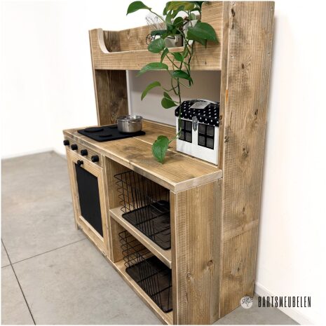 Steigerhouten speelkeuken 17 met opbergruimte