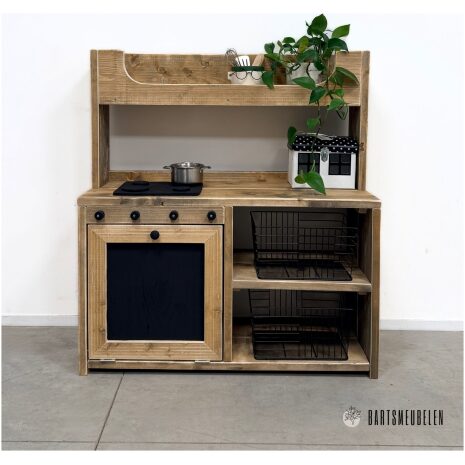 Steigerhouten speelkeuken 17 vooraanzicht