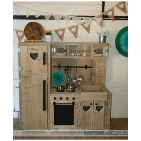 Steigerhouten speelkeuken 7 Kinderspeelgoedkeuken van steigerhout