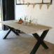 Steigerhouten tafel met stalen X-onderstel 1.2