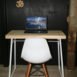 eiken bureau met stalen onderstel 1.4