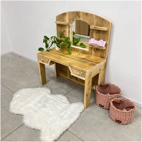 houten kaptafel peuter met opbergruimte