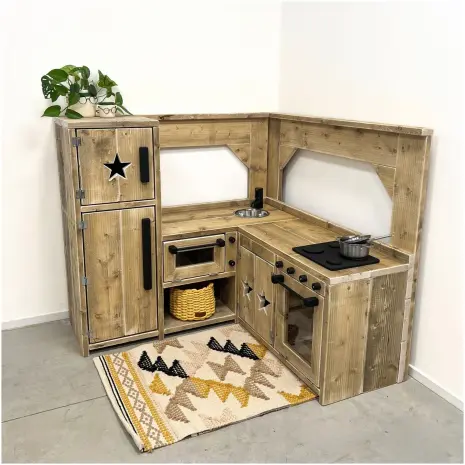 mooie Steigerhouten speelkeuken 15 hoekmodel