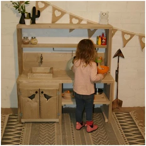 speelkeuken 9 old-look steigerhout