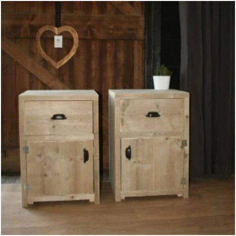steigerhout nachtkastje