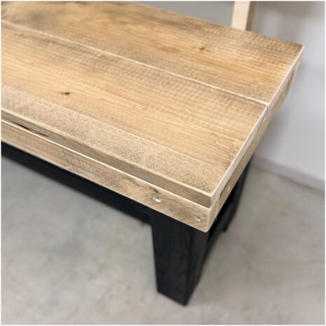 steigerhouten Eetkamerbank met rug leuning Sjors