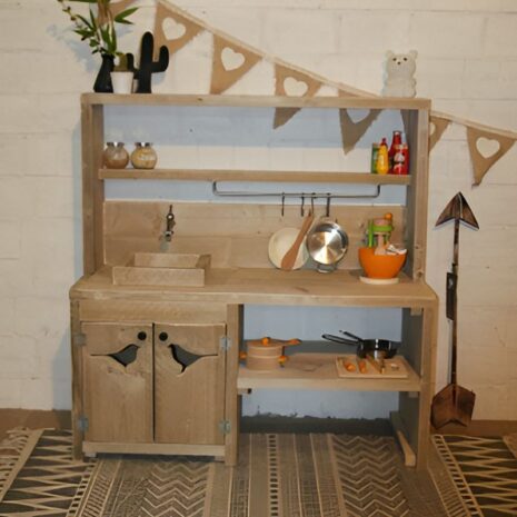 steigerhouten speelkeuken old-look steigerhout 50cm werkbladhoogte voor kinderen nr 9