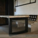 steigerhouten tafel met stalen vierkant-onderstel 1.2