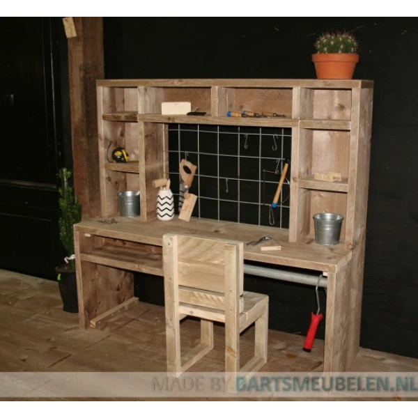 steigerhouten werkbank kind 1.5