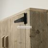 detail foto zwart scharnierwerk opbergkast