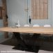 eiken boomblad tafel met V-poot 1.2