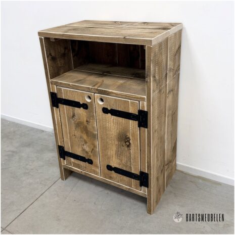 Steigerhouten coffee corner kast met warme en natuurlijke look