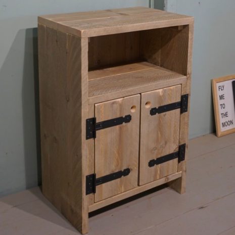 steigerhouten koffiezetkastje 90cm hoog