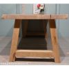 Eiken boombladtafel (40:40) met houten onderstel