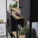 vakkenkast eikenhout en staal 8 - detail zijaanzicht