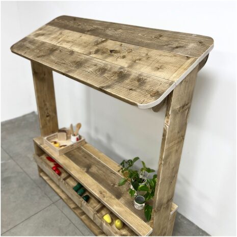 Steigerhouten kinderkraam 3 met dakje