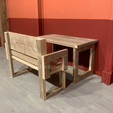 peuterbankje met tafeltje kian - peuterset van steigerhout
