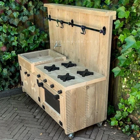 Steigerhouten buitenspeelkeuken 3.3