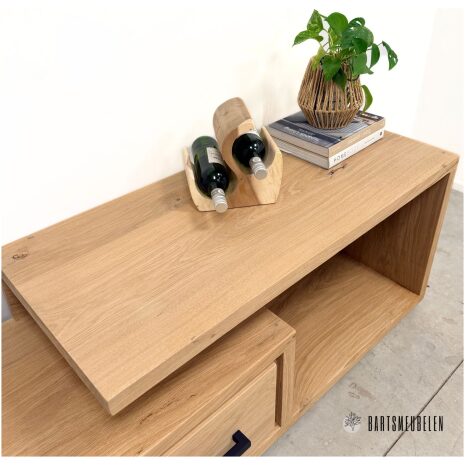 eiken houten tv meubel met opbergruimte