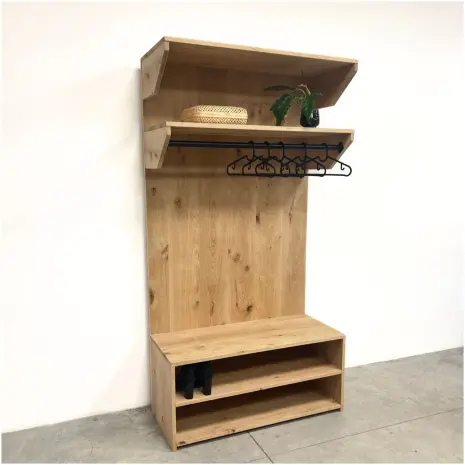 eiken houten halkast middelharnis