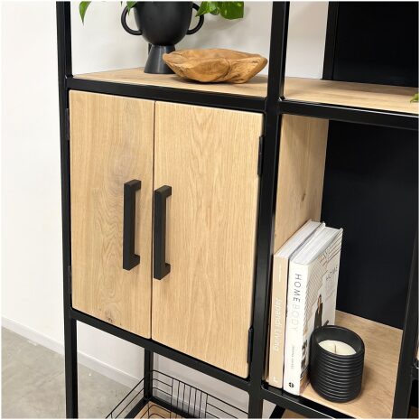 wandkast Zev eikenhout en staal