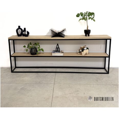 eiken en staal sidetable Jort