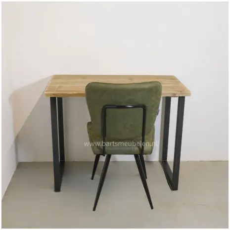 industrieel bureau dean met steigerhout blad 100cm breed x 60cm diep - ook verkrijgbaar in andere maten