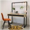 industrieel bureau lot met steigerhouten blad en stalen frame