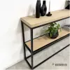sidetabel eiken met zwarte stalen frame Jort sidetabel eiken met zwarte stalen frame Jort