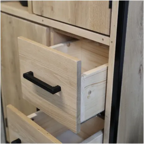 Industriële eiken kast Freek veel opbergruimte