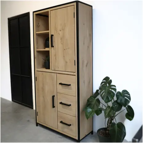 Industriele kast eiken Freek Industriële kast eiken Freek