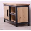 tv kast industrieel mavi met stalen frame en eikenhouten blad en stalen frame