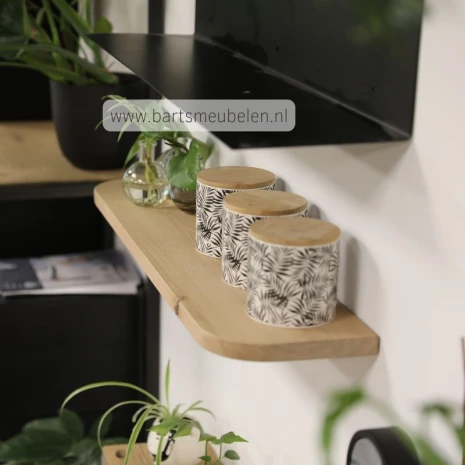 foto zwevende wandplank met ronde kanten 25mm dik