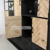 open foto deur stalen wandkast visgraat met eiken