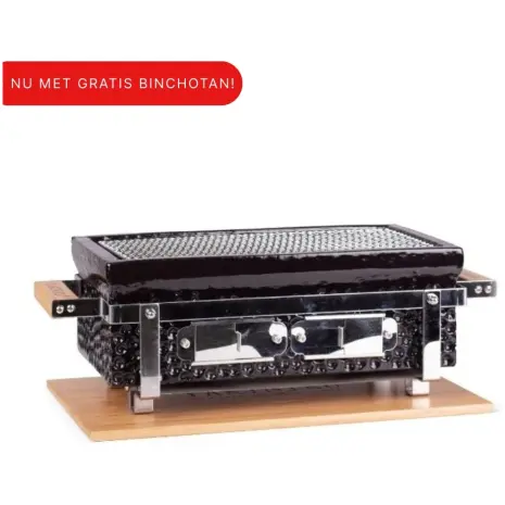 Shichirin tafelbbq rechthoekig - nu met gratis binchotan