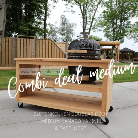 buitenkeuken hout kamado combi deal medium open Douglas