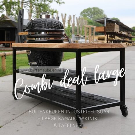 bbqtafel suar combi deal met kamado