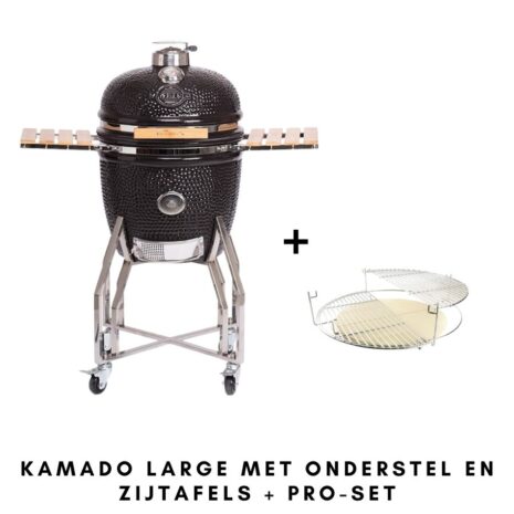 kamado large met onderstel en zijtafels + pro set