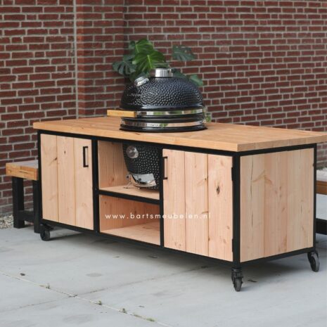 bbq tafel douglas stalen frame buitenkeuken