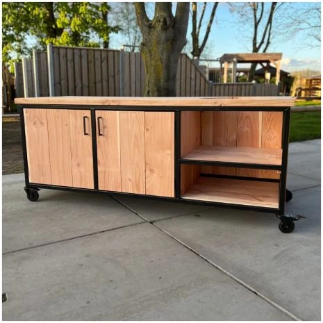 douglas bbq tafel stalen frame industrieel voor kamado