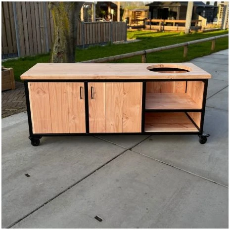 douglas bbq tafel stalen frame industrieel zonder kamado