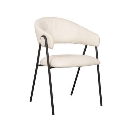 LABEL51 Eetkamerstoel Lowen 58x60x84 cm - Ivory - Boucle