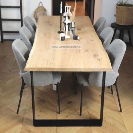 boomstam eettafel met u onderstel strip (40)