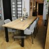 tafel boomstamblad + 4 stalen poten