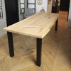 tafel boomstamblad met 4 poten van staal
