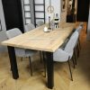 tafel boomstamblad met 4 poten staal