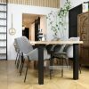 tafel boomstamblad met 4 losse poten 80x80mm