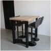 Boomstam bartafel industreel 40 met eikenhouten blad en stalen frame Boomstam bartafel industreel (40) met eikenhouten blad en stalen frame